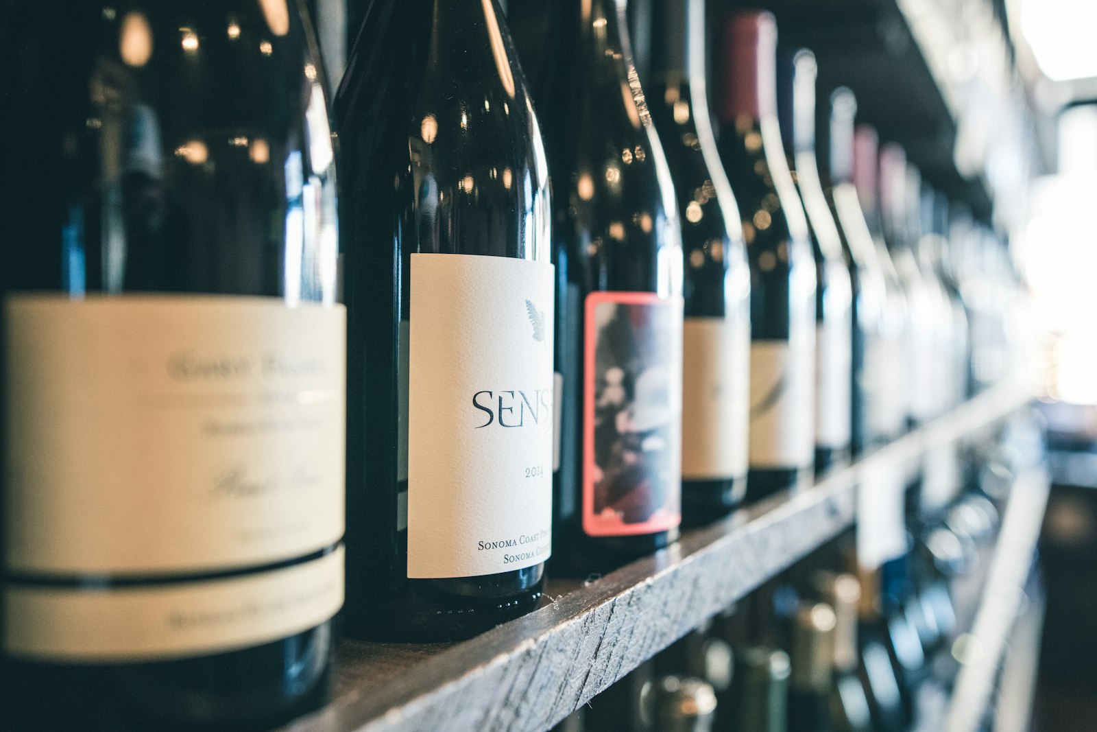 A cellar row of maturing red