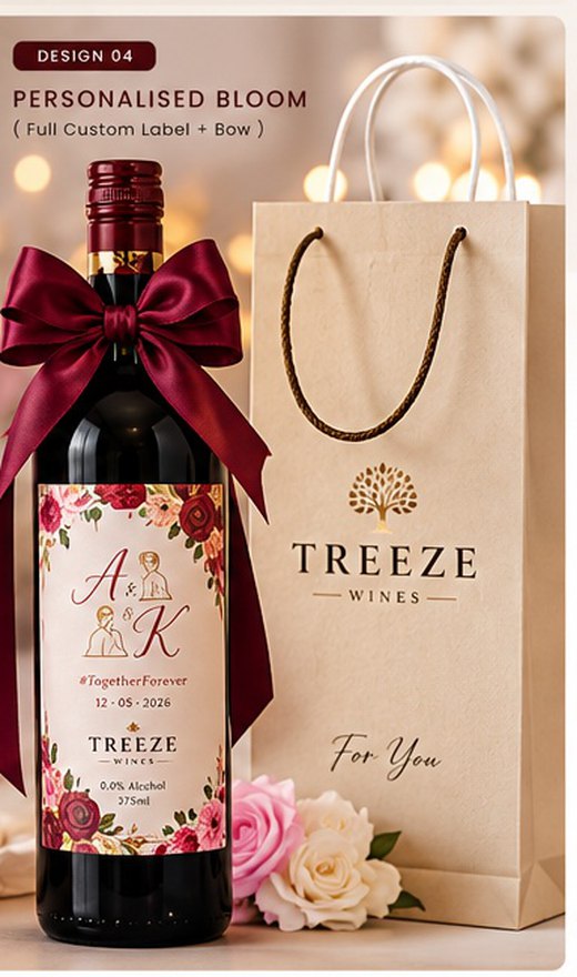 Trezee personalised wedding gift bottle